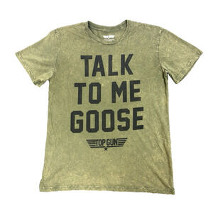 Top Gun‎ Green T-Shirt Talk to me Goose Graphic Men's Medium Top Gun Movie